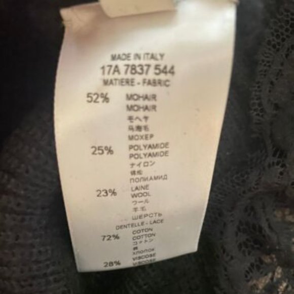 Givenchy Black Mohair Cardigan Sweater with Lace Detail Size S - Picture 7 of 7